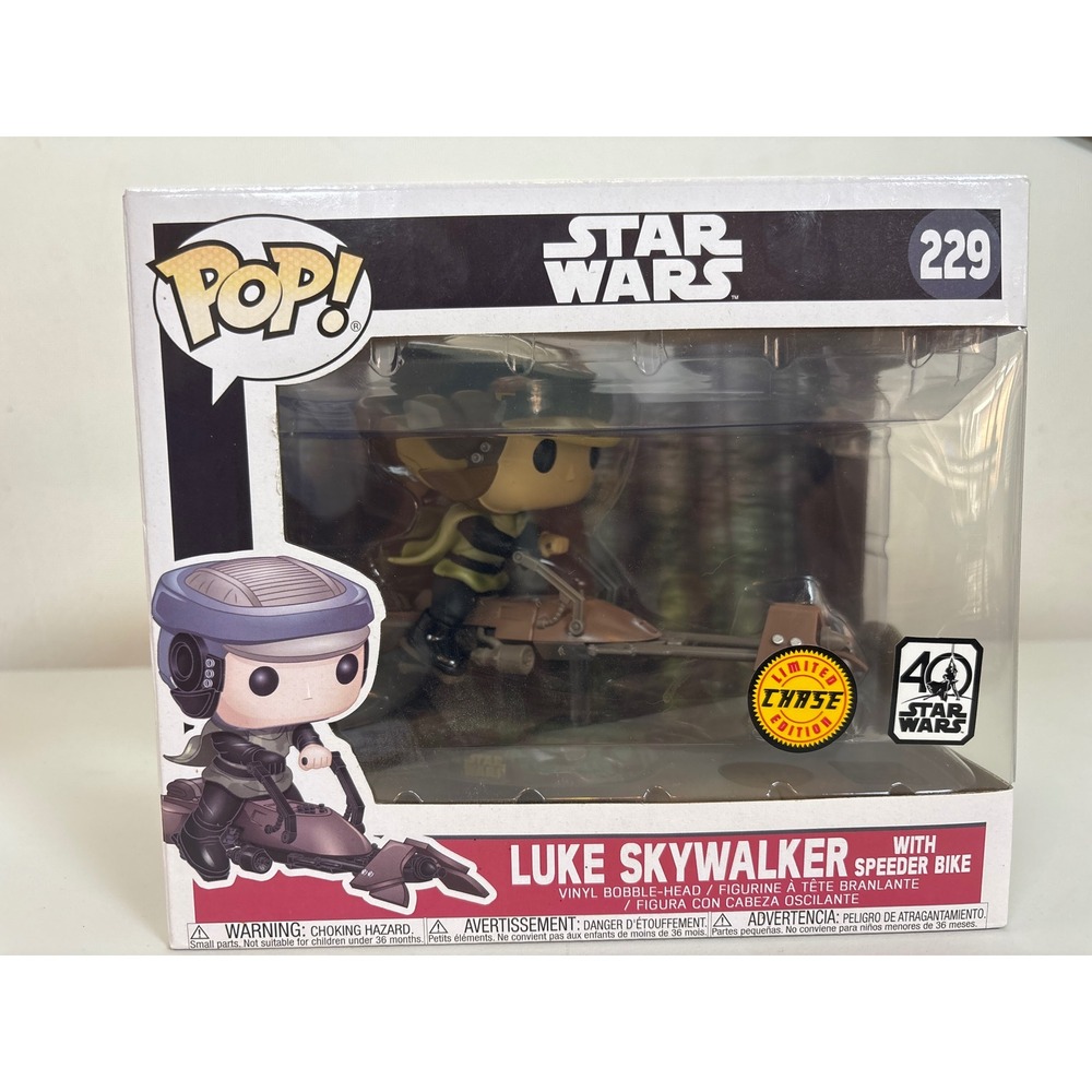 Funko Pop Star Wars Luke Skywalker with Speeder Bike 229 Chase Limited Edition
